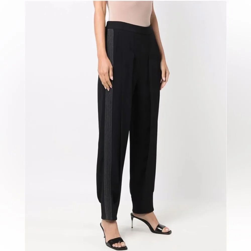 $975 Stella McCartney contrast-stitch black pants trousers NWT